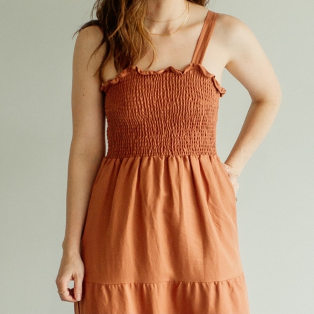 Vetta Smocked Tiered Maxi Dress